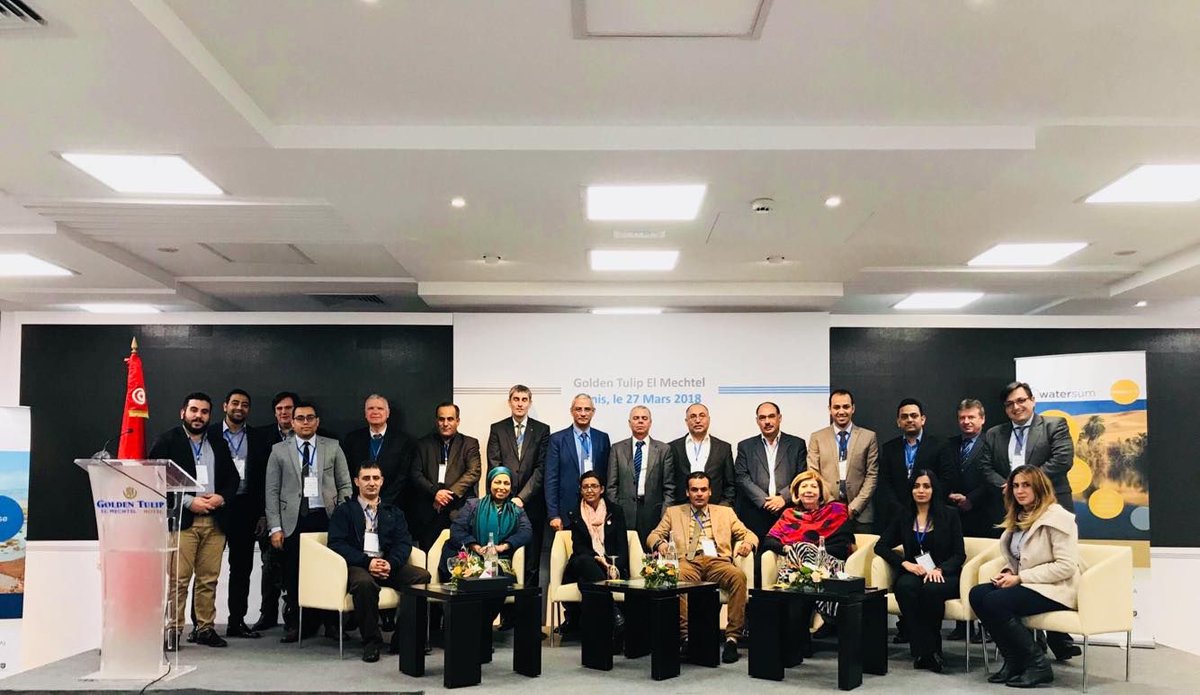 WATERSUMproject's tweet image. Promoting Sustainable Water Action in #MENA Region meeting held in #Tunisie March 27 2018. Presenting results of @WATERSUMproject to financing institutions &amp;amp; stakeholders and to identify areas in water sector that could be addressed through financial support. @RECstream