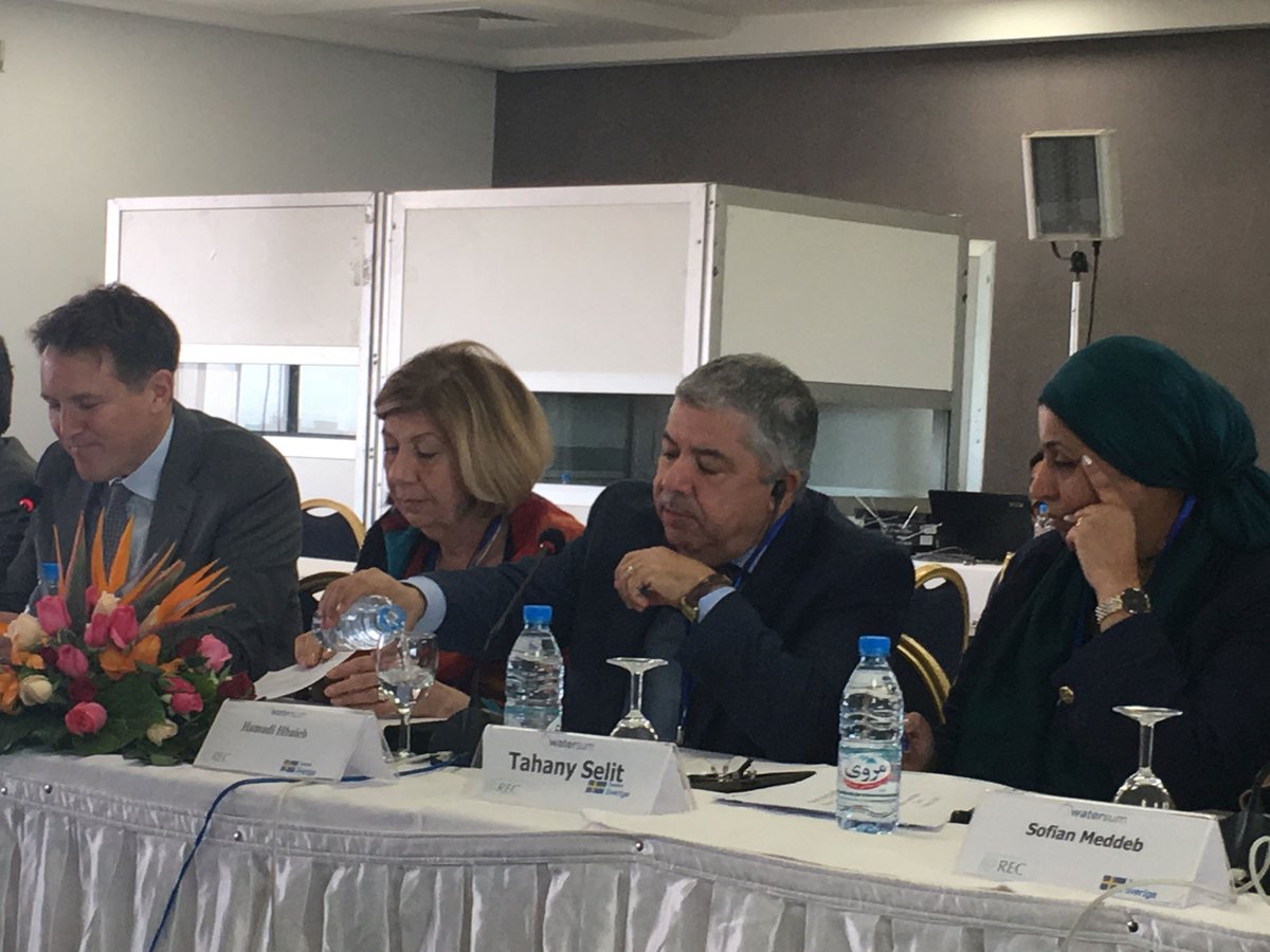 WATERSUMproject's tweet image. Promoting Sustainable Water Action in #MENA Region meeting held in #Tunisie March 27 2018. Presenting results of @WATERSUMproject to financing institutions &amp;amp; stakeholders and to identify areas in water sector that could be addressed through financial support. @RECstream