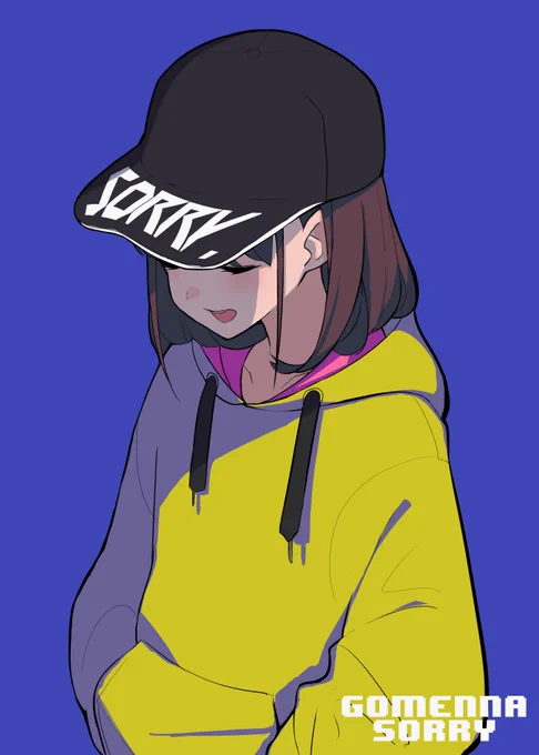 謝罪用の帽子らくがき 