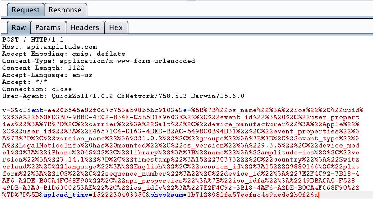 mezdanak's tweet photo. @efd_dff #QuickZoll Privacy? Extract from Legal Aspect iOS App: "When accessing QuickZoll, no data or information about the operating system or browser is collected...". Seems as if there is something wrong... https://t.co/zZnrayoEEj