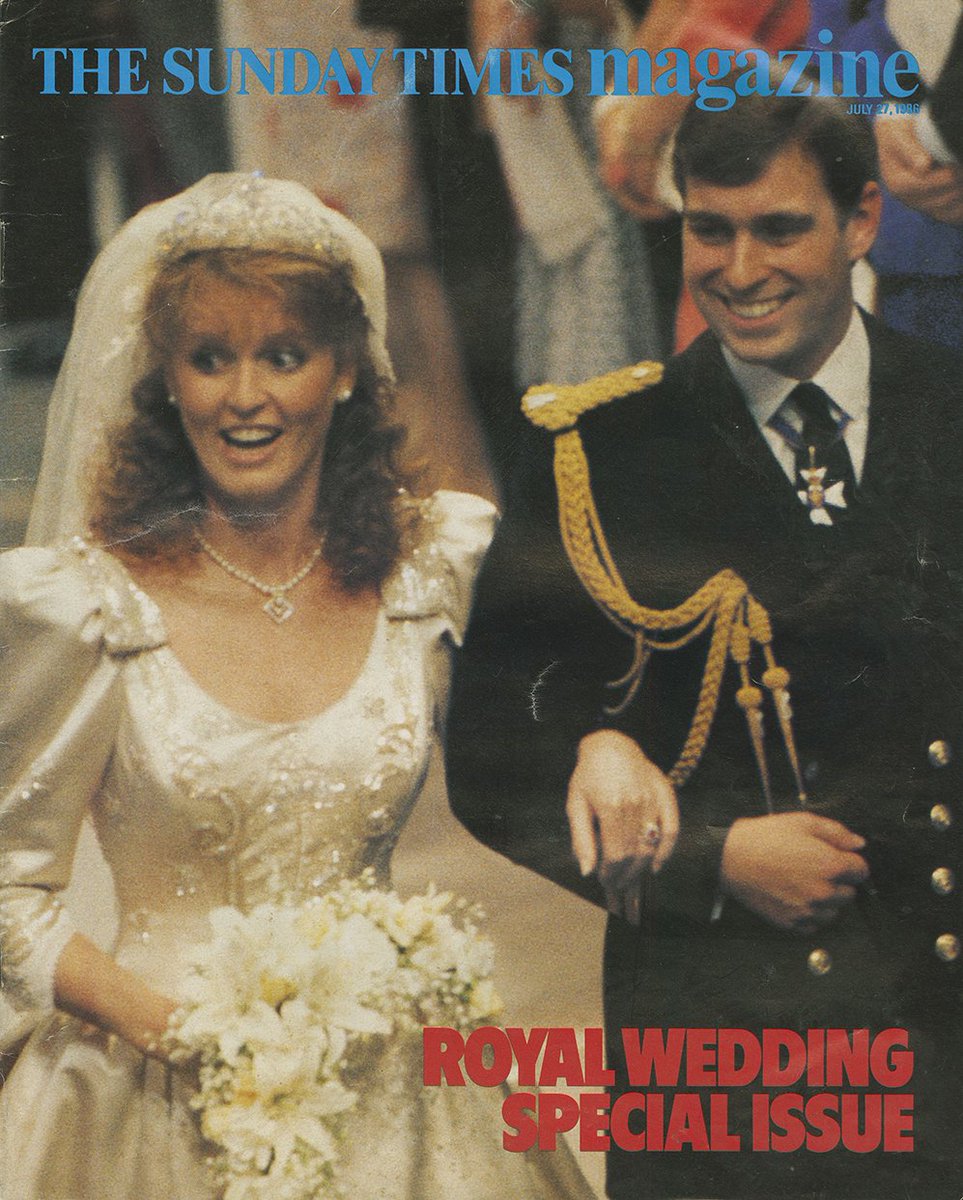 Crown_Jewels's tweet photo. Spent last night doing some filing and discovered a goldmine of #royalwedding memories. Perfect to share here. Prince Andrew and Sarah Ferguson's fairytale wedding was glorious. The @PimmsGB just kept flowing! But no #royalweddingcondoms. Not yet... https://t.co/1WaUM5MebC