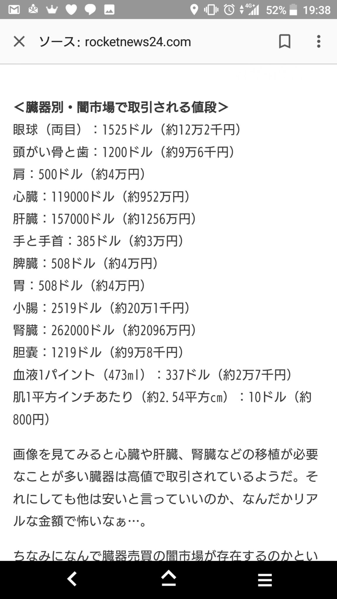 俺fb Pa Twitter Overflags01 でも臓器売る人って麻酔で寝てるから全部持ってかれるって聞いた事あるよ Twitter