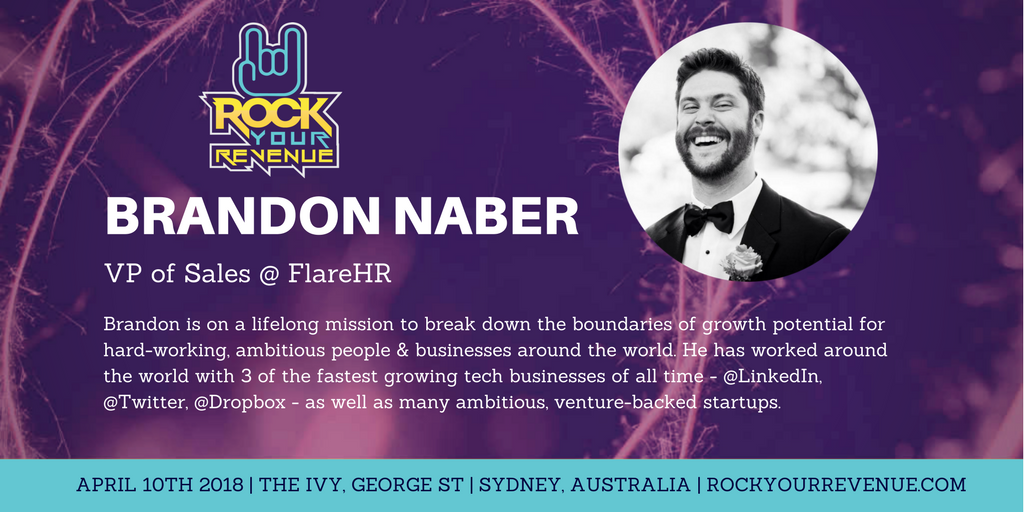 RockYourRev's tweet photo. Interested to hear how @BNabes worked around the world with 3 of the fastest growing tech businesses of all time? Then you should listen to him @RockYourRev #RYR18 #sydney https://t.co/rT2OJbB50r https://t.co/hNQwD8Oecp