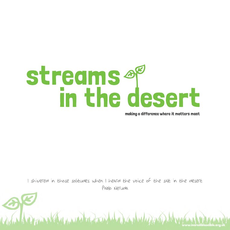 “#Food is the universal language - of love, of identity and cohesion...

We believe in the power of small actions to deliver #incredible change. 

'Streams in the Desert' is about that barrier-challenging #activism. This document is our #manifesto” > bit.ly/streamsinthede…