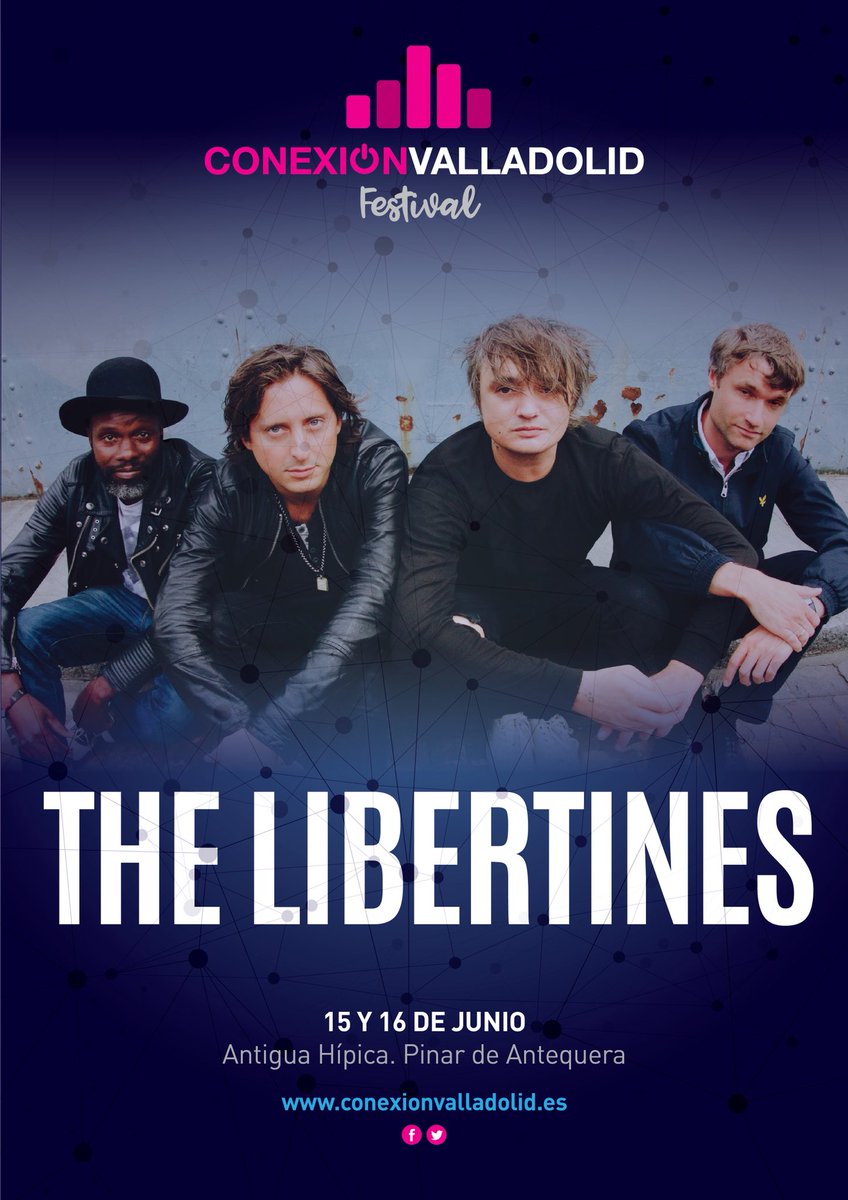 Conexion_Spain's tweet photo. ¡No podemos estar más felices! THE LIBERTINES @libertines son nuestro cabeza de cartel INTERNACIONAL! 
👉🏻 UNICA FECHA EN ESPAÑA! Abonos a la venta en @wegowES a precio reducido hasta agotar existencias! 15-16 de Junio (Antigua Hípica) #Valladolid #festival 
💥#thelibertines 💥 https://t.co/zfqO3A9wlR
