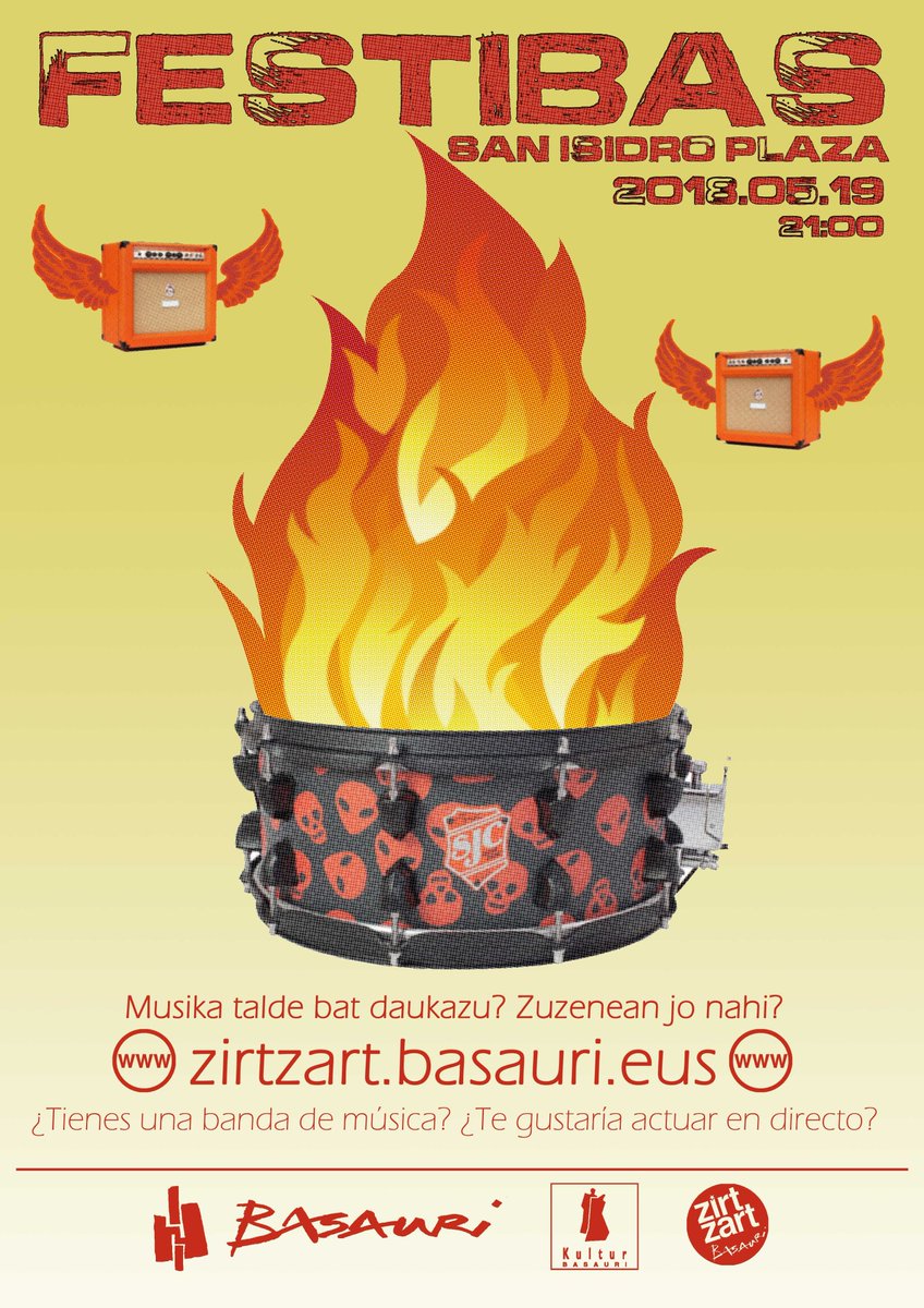 ZirtzartBasauri's tweet photo. ➡️Te gustaría tocar en #FESTIBAS? no olvides que el sábado termina el plazo para apuntarse!⏰
👩🎤🎶 🎙️ Bases e inscripciones: https://t.co/8l7YfrNjNF
#bentakojaiak #conciertos #Basauri https://t.co/4Rk8KEzkwZ