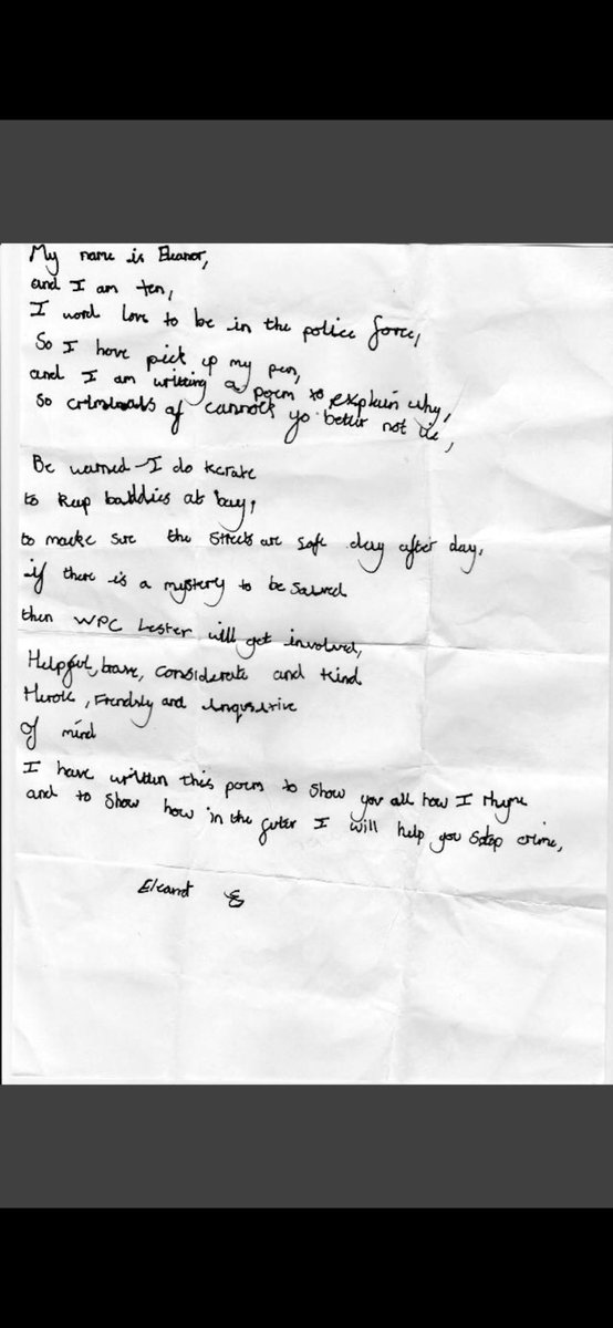 PoliceDogCooper's tweet image. Cooper and the team have had a visitor from an amazing, Eleanor Lester who is 10yrs. she wrote a poem about becoming a police officer. 
Great to meet you Eleanor and your family and good luck on your dream in the future. 
Love Cooper 
@StaffsDogs @StaffsPolice