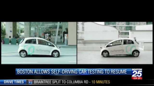 Daniel_Miller8's tweet photo. Self driving cars are returning to the streets of #Boston. The city says they feel confident about letting #Nutonomy and #OptimusRide vehicles back on the road. @boston25 https://t.co/OI2QjQzGpZ https://t.co/t3SvqVtFMh