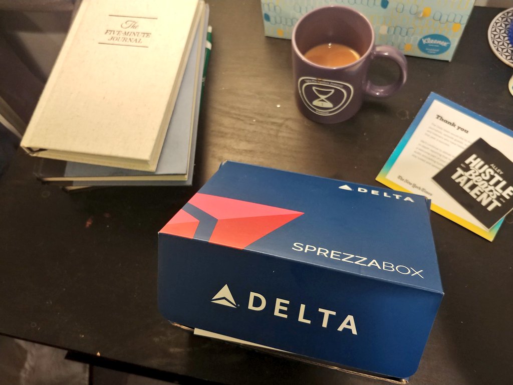 jcness's tweet photo. What're everyone's thoughts on this month's @Delta-inspired @SprezzaBox? I'm digging the airplane tie clip (bec I still make plane noises when I eat), but unsure abt the flight attendant-themed tie... #MySprezzaBox https://t.co/mMJw0ISvOE