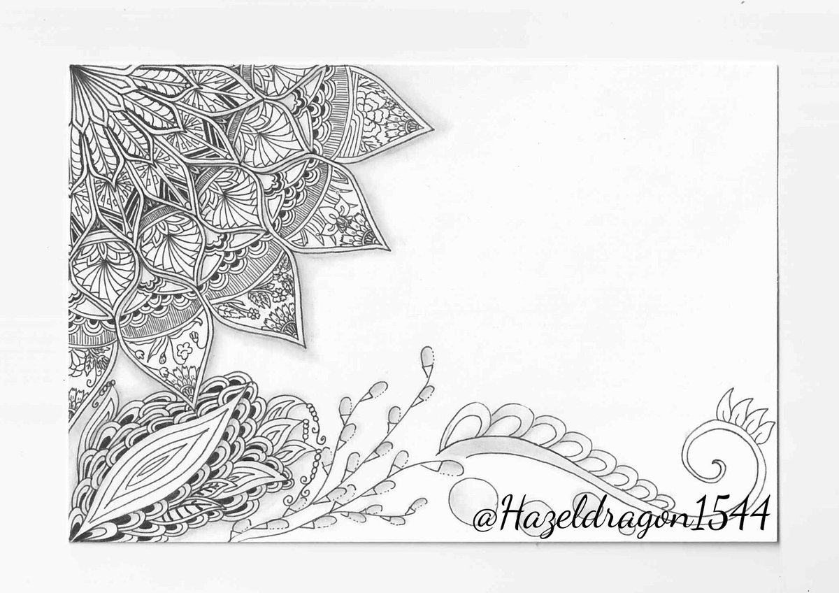 Twitter पर 榛龍 低浮上になります Zentangle ゼンタングル ペン画 祖母の誕生日祝い 空白にはシールを貼ってみました 花のデザインは家紋を見ながら 一番外側の花弁は上から 確か 山吹 杜若 花箋 に描いてある花 菫 菊