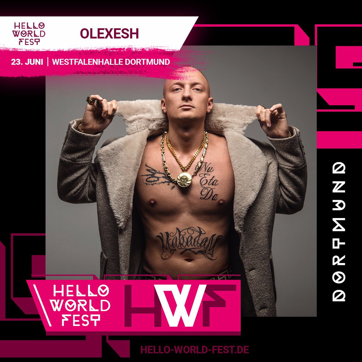 olexesh64's tweet photo. Am 23. Juni bin ich in der WESTFALENHALLE DORTMUND auf dem #HelloWorldFest πππ₯
@385ideal https://t.co/45mVMoM9XR