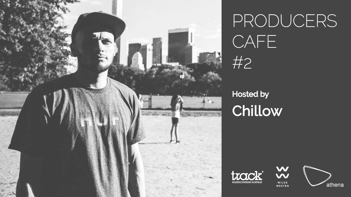 Op do 19/4 is 't van Producers Café #2 met DJ/producer <a href="/Chillow_/">Chillow</a> als host! Masterclass + coworking at <a href="/track_kortrijk/">Muziekcentrum Track</a>. BYO laptop/headphones!
🎧 Info: bit.ly/2E1bCLk
🎧 Inschrijven (gratis) via mail naar info@muziekcentrumtrack.be 
(ism @Wilde_Westen &amp; @AthenaHeuleCLW)