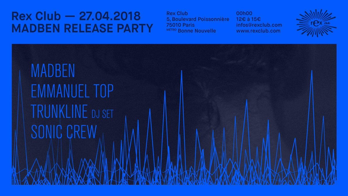 madben_official's tweet photo. ยซย Frรฉquence(s)ย ยป x @rexclub x album tour x release party x April 27th = ๐ฅ๐ฅ๐ฅ
Attending??? ๐
Event : https://t.co/6JqoM8ANTi
#madben #rexclub #releaseparty #album #ontour #paris #techno #emmanueltop #trunkline #soniccrew https://t.co/jvuJUrJmVx