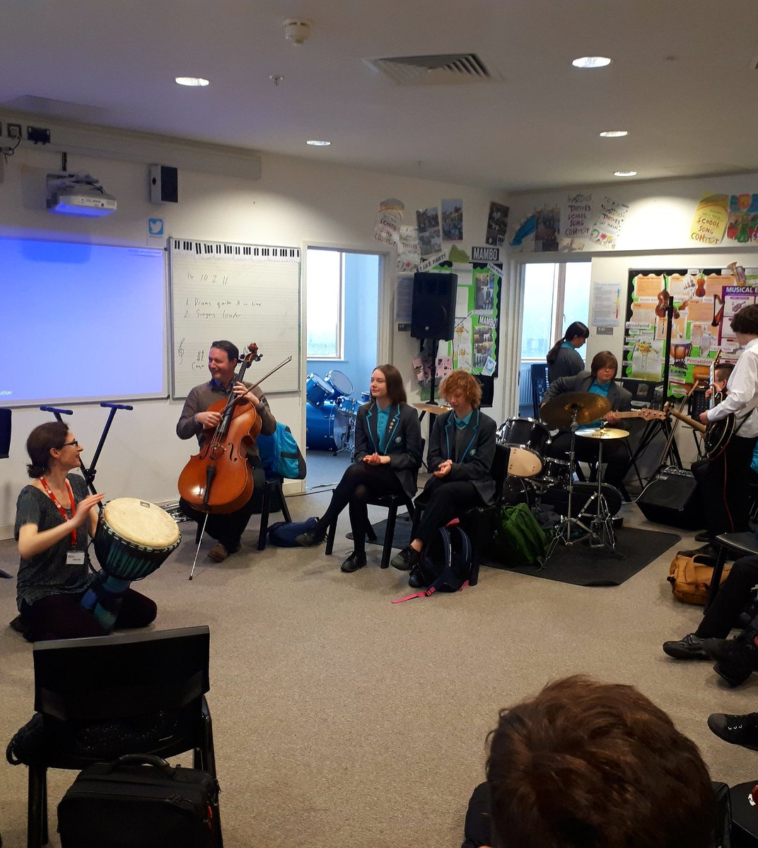 HAMusicDept's tweet photo. An exciting start to the day with @OrchestraSl @cescaeaton @EdHughes16 supporting our @hastingsacademy musicians in the creation of some brilliant film music #Cuckmereproject https://t.co/YL6PdqXBYd