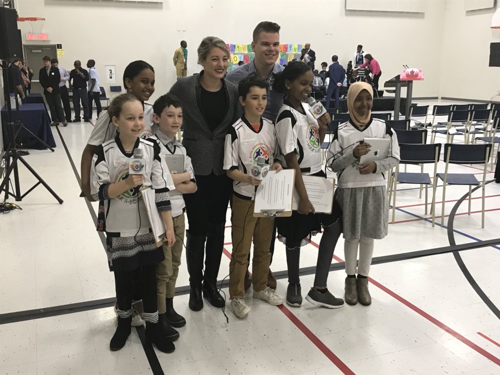 <a href="/ecolembelanger/">École élémentaire publique Mauril-Bélanger</a> accueille <a href="/JustinTrudeau/">Justin Trudeau</a> et <a href="/melaniejoly/">Mélanie Joly</a> pour une grande annonce. Quelle expérience pour les élèves! Nous sommes très heureux pour eux!