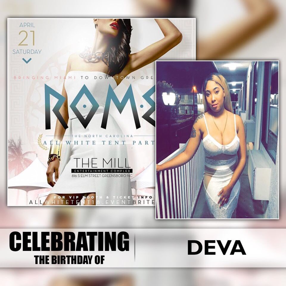iam__Deva's tweet photo. Celebrating My Birthday At
The All White Tent Party [ April 21st ] @ #TheMillEntertainmentComplex  
2500 People will party for the Largest Indoor Outdoor Event in the Triad! 
Get your Tickets ASAP! —>[ https://t.co/1mmuyBTPm8 ] #ncat #wssu #uncg https://t.co/HgRw3rLhR3