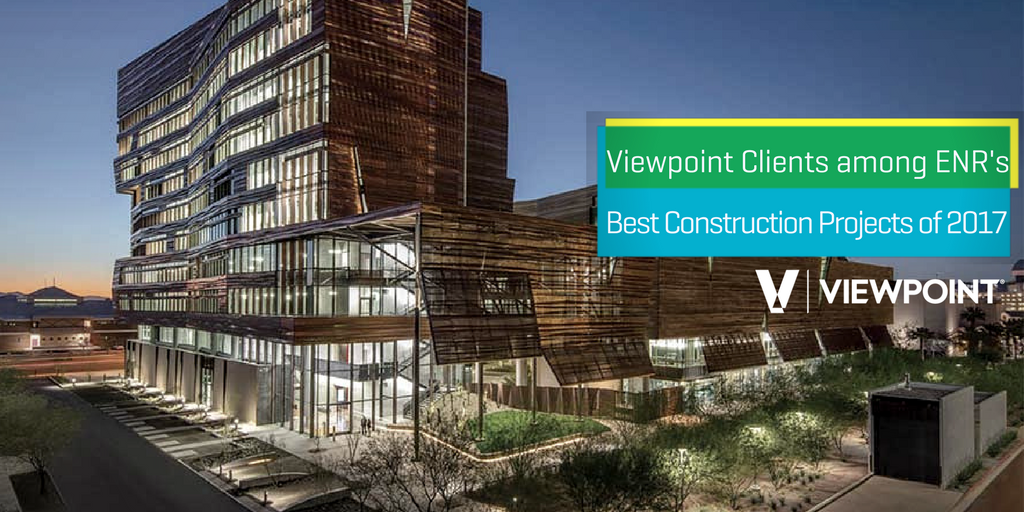 viewpointcs's tweet photo. Huge congratulations to Viewpoint clients and highly skilled contractors @CWDriverCo, @McCarthyBuild, @DPRConstruction and others who made @ENRnews's list of 20 Best Construction Projects of 2017!  https://t.co/g5JaPpdPLU https://t.co/Pb8LEEU1En