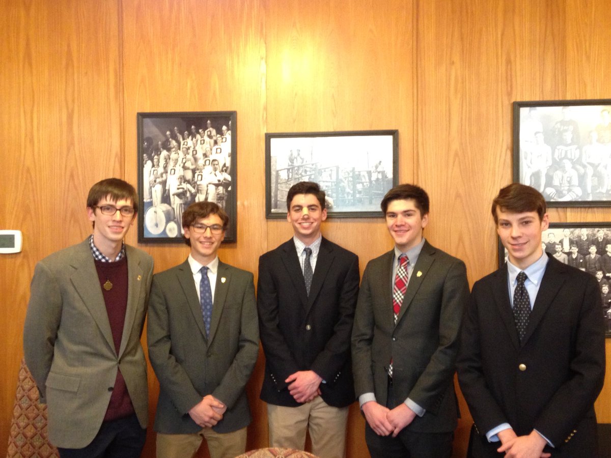 UofDJesuit's tweet photo. Congratulations Cub Class of 2018 Valedictorians! These men earned all A’s through seven semesters at UDJ! Pictured from left to right:  Peter Chekal ’18, Ezekial Bowker ’18, Patrick Kirby ’18, Connor Turco ’18, and Joseph Roarty ’18. #AMDG https://t.co/vHyrjMEfxx