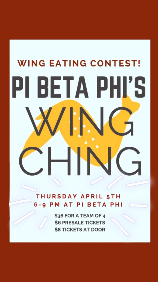 Join us next Thursday at our annual Wing Ching! DM if you’re interested in buying tickets!
