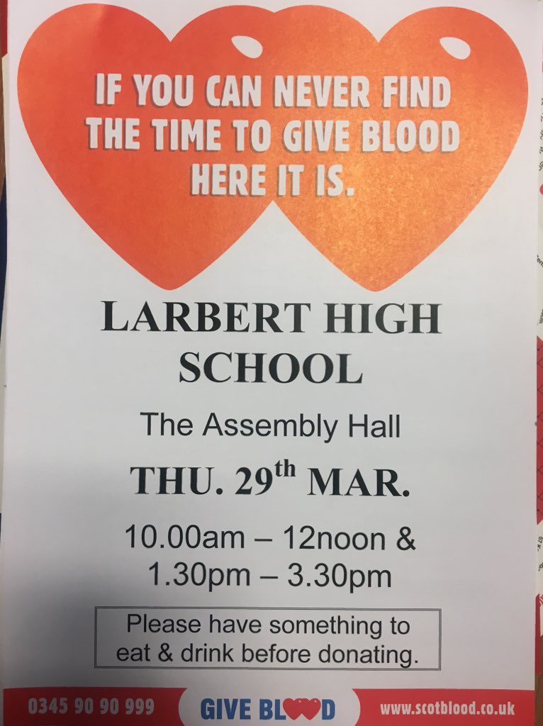Remember <a href="/S6YearTeamLHS/">S6 Year Team</a> to eat before donation tomorrow. Here is a copy of all appointments. Remember if you cannot make it let me know so I can offer your slot to others....