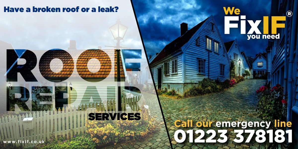 Have a leak or a broken tile? - Call our EMERGENCY ROOFING SERVICES 01223 378181
Plumbing • Gas & Heating • Roofing
#fixif #roofing #cambridgeroofing #emergencyroofing #roofrepair #roofrepairservices #brokenroof #roofleak #roofdamage
fixif.co.uk