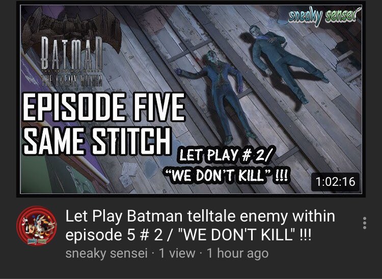 sneakysensei1's tweet image. The #Secondpart of @telltalegames #Batman has been #Upload but some #thirdcompany has #Copyright and #Blockit so #NotHappy about it 😱😡😢