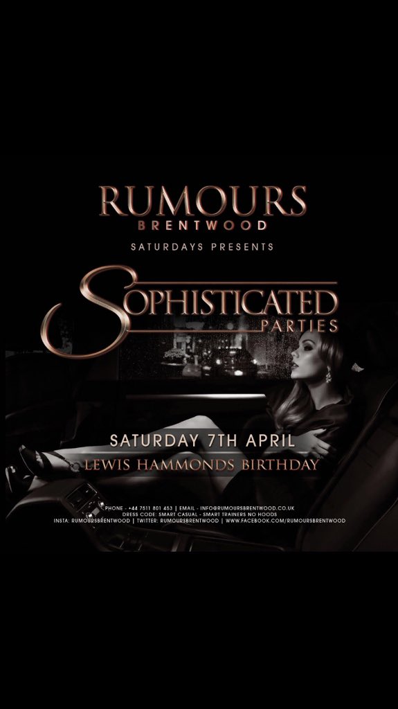 I'm buzzed for my birthday celebrations <a href="/RumoursBrentwd/">Rumours Brentwood</a> with <a href="/SophisticatedUK/">SophisticatedParties</a> 7th April..With <a href="/ONeilMcD/">O'Neil McDowall</a> &amp; <a href="/ItsMOORESY/">Mooresy</a> on the decks ✌️🎈👏