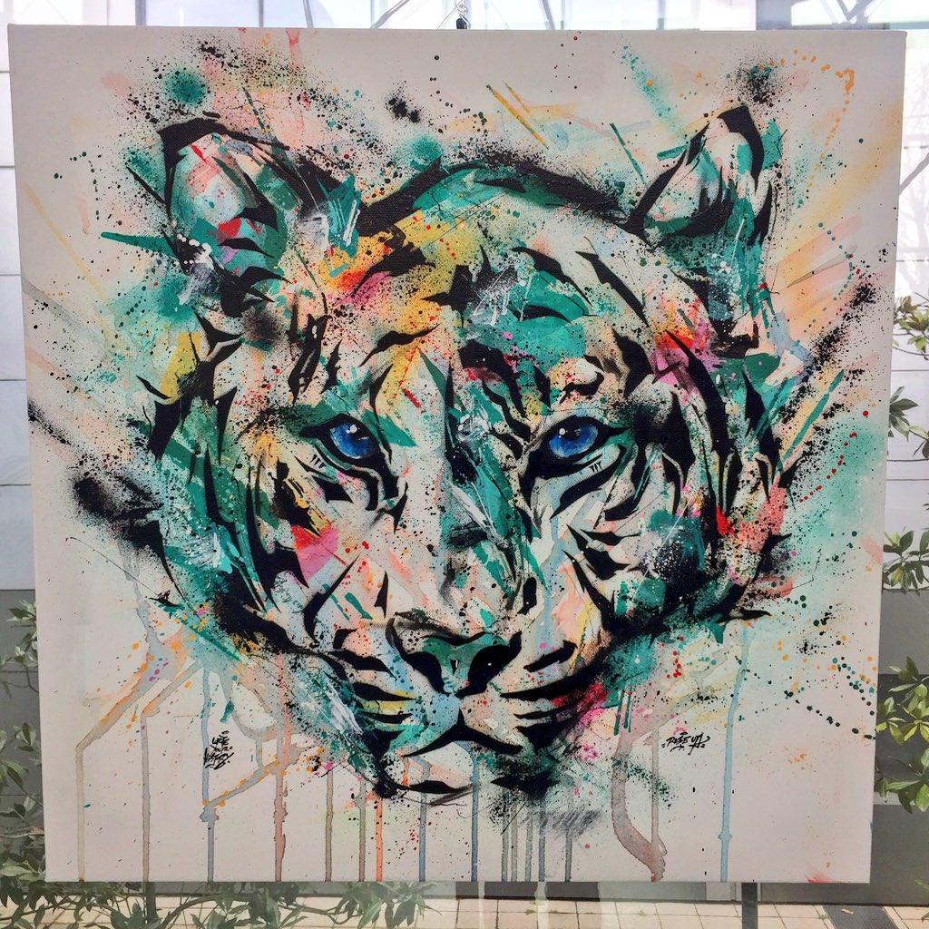 fastertagueur's tweet photo. Tiger by #riseup #pochoir #stencil #stencilart 
#streetart #graffiti #graff #spray #bombing #sprayart #wall #urbanart #nirindastreet https://t.co/y4qdAPbMoH