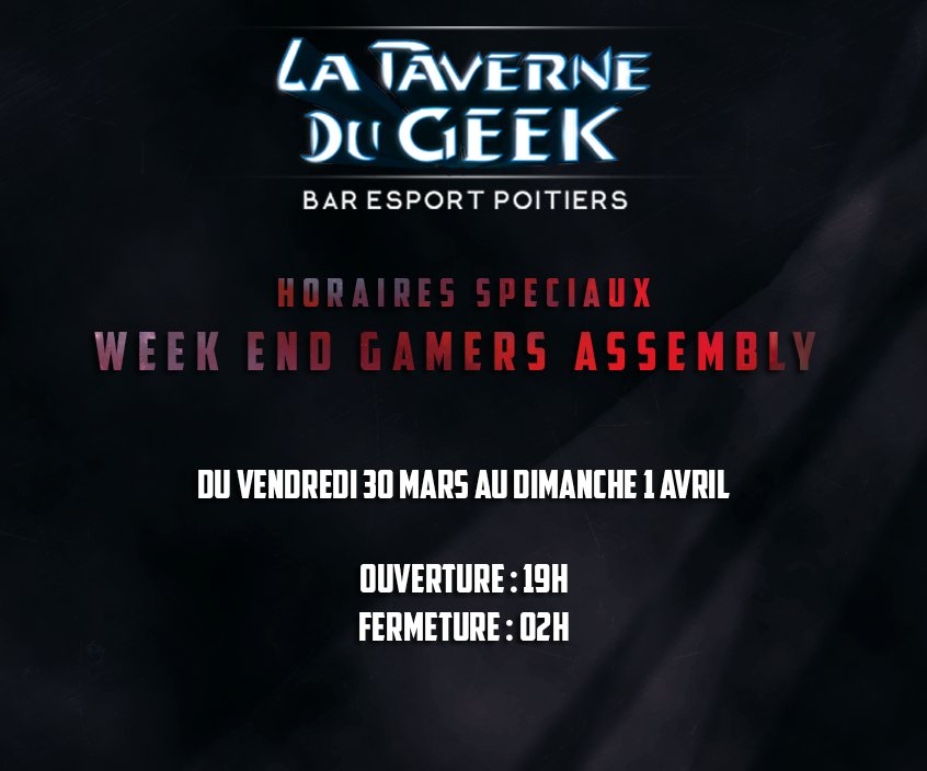 Nouveaux Horaires pour le Week-End de la #GA2018  ! :D