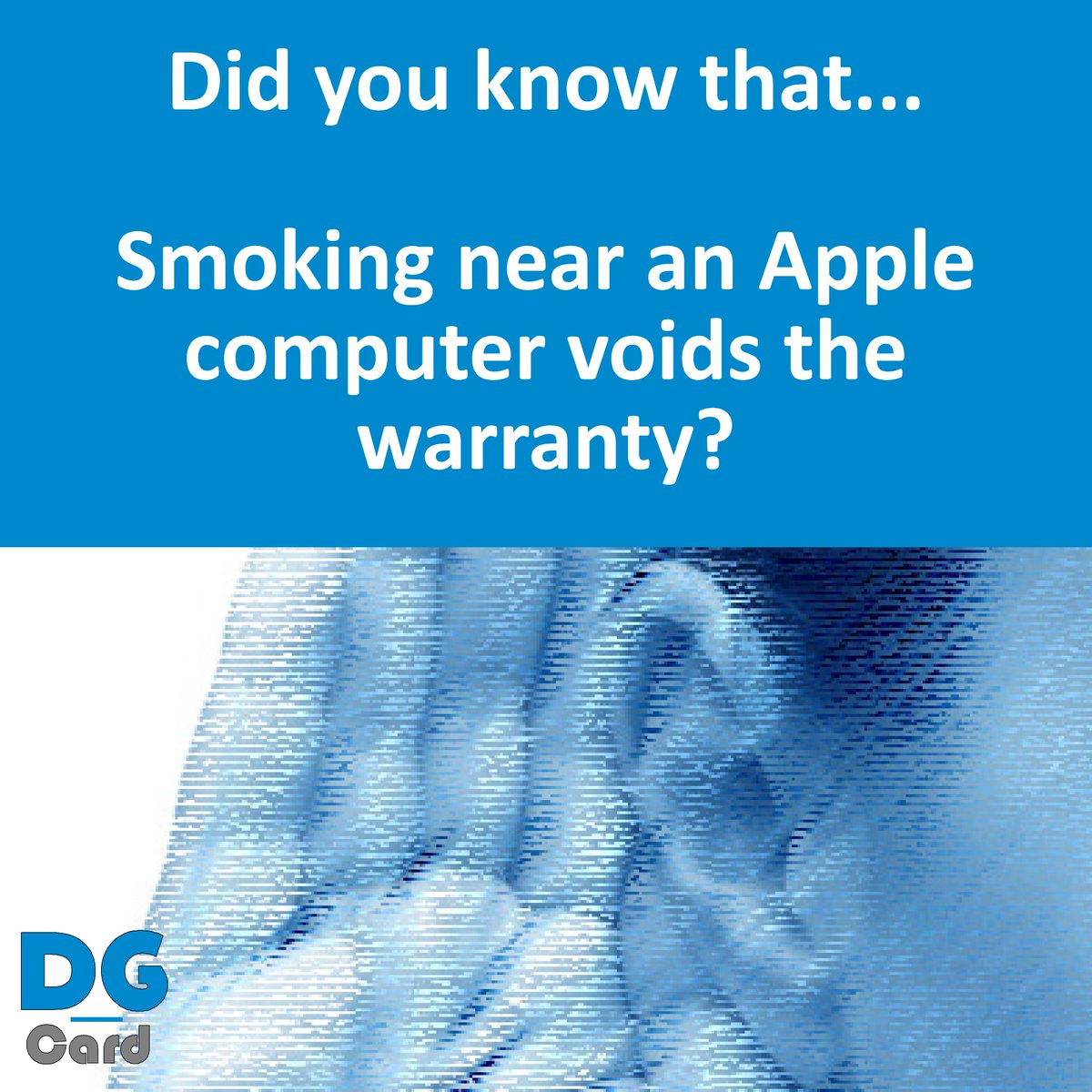 DG_Card's tweet image. @DG_Card Did you know that smoking near an Apple computer voids the warranty? #Apple #Warranty Source: pcworld.com/article/182829…