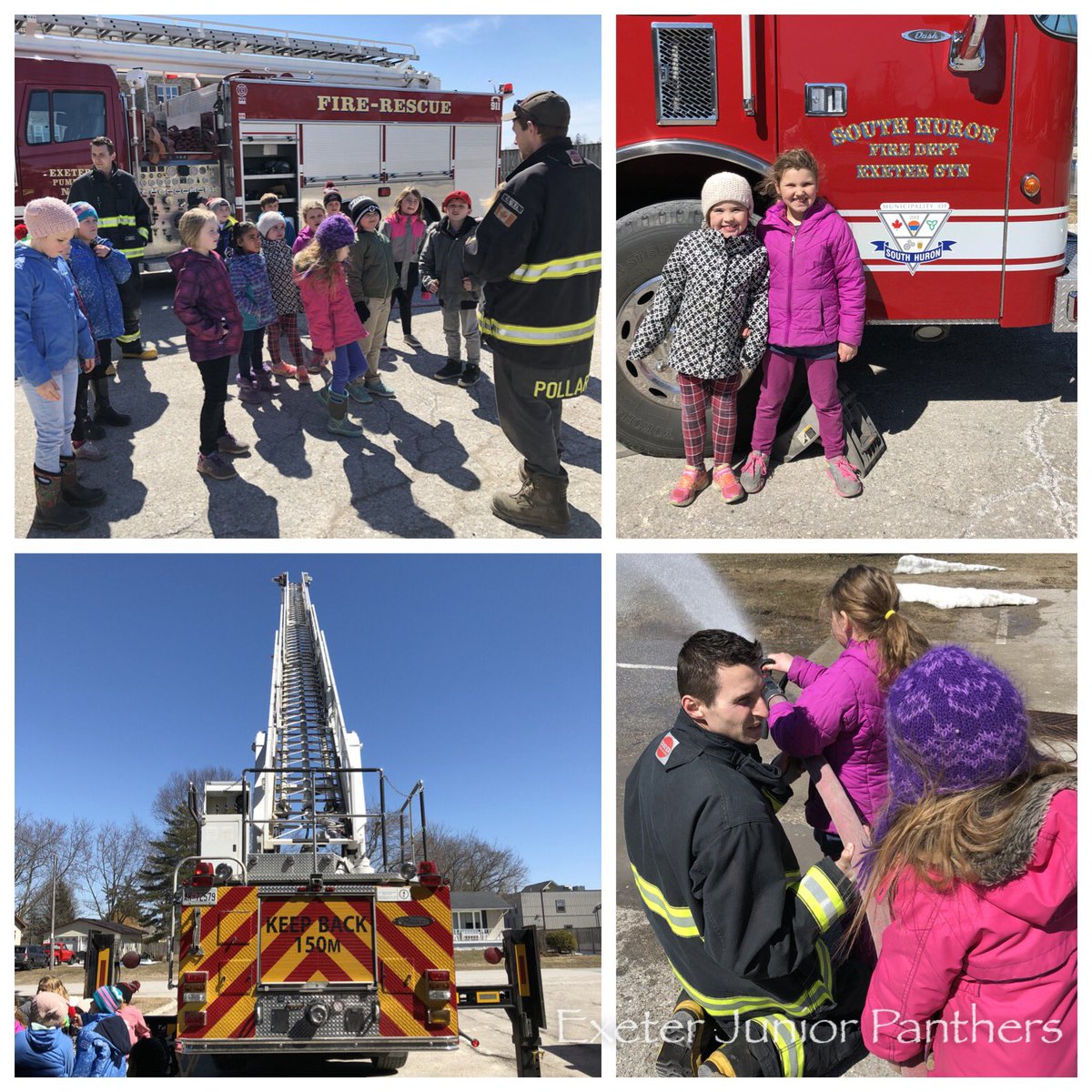 exeteres's tweet photo. It was an incredible hands on #FireSafety visit to @SouthHuronFd where our community partners brought curriculum to life. Thank you South Huron Fire Rescue! @KLCarlyle @Exeter_ON @yourschools https://t.co/QsTmTPAebv