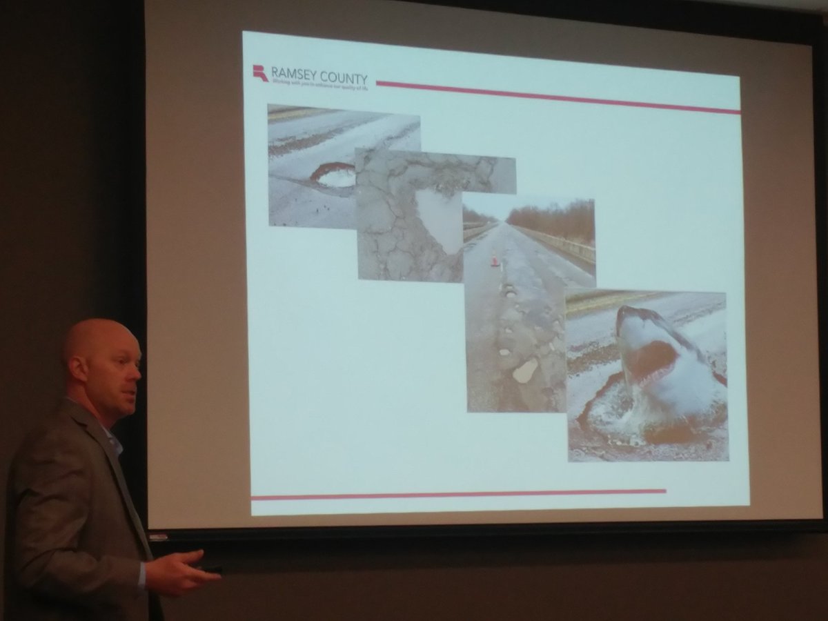 itsyao's tweet photo. Thanks @RamseyCounty For pointing out our shark potholes at @GrowRoseville Business Council Meeting ππ #thatlastone #potholes #neverendingseason https://t.co/CqOn7TEGTy