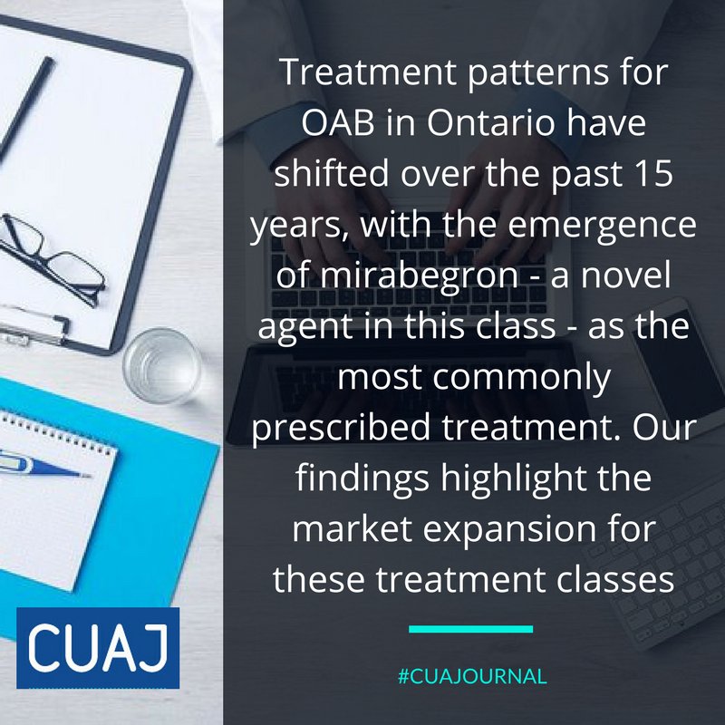 CanUrolAssoc's tweet photo. Read the study on Publicly funded overactive bladder drug treatment patterns in Ontario over 15 years in the March edition of CUA Journal: https://t.co/sJr58lW5sD #CUAJournal #Urology https://t.co/2lIUqYuPOD