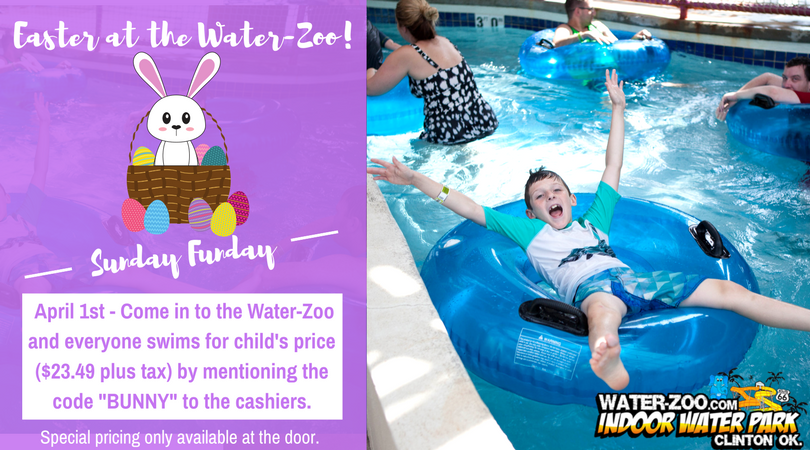 Water_Zoo's tweet photo. #EasterWeekend at the Water-Zoo Indoor Water Park in Clinton, Oklahoma! Visit https://t.co/q7aZnHo45r. https://t.co/smPPkQwlEl