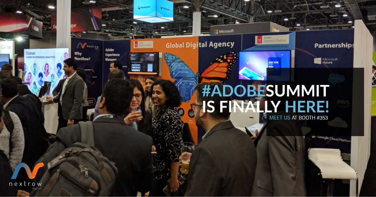 nextrowdigital's tweet photo. Meet us at #AdobeSummit booth #353 to see how we’re helping clients take control of their marketing to create beautiful experiences that customers demand. Schedule a meeting now! https://t.co/KWlRu1hRj7 #AEM #AEM64 #Nextorians #NextRowDigital #DigitalExperience #AdobeSensei https://t.co/nWHUMbJg3e