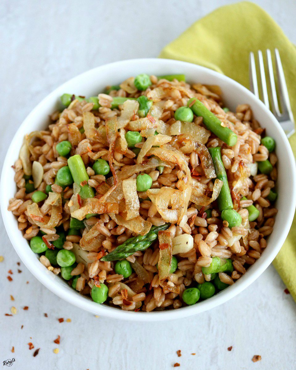 {NEW} #Farro w/ Spring Vegetables is hearty, healthy & delicious. Perfect as a side, or on its own as a light lunch bit.ly/2GxWTwv #vegetarian #hearthealthy #springrecipes