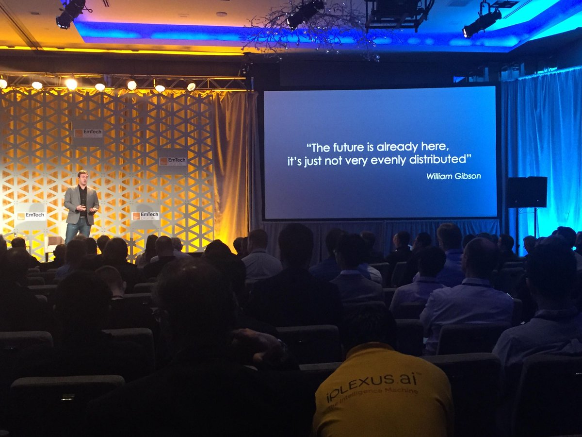 Great sessions here in San Francisco with <a href="/techreview/">MIT Technology Review</a>. Amazon Deep Learning showing us the #future is in fact already here! <a href="/awscloud/">Amazon Web Services</a> pushing the boundaries on everything from #spacetravel to pet toys! #EmTechDigital