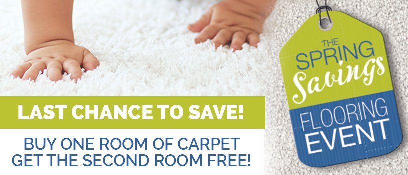 LAST CHANCE TO SAVE during our #SpringSavings #FlooringEvent! Need #carpeting? We’ve got you covered. Buy one room of #carpet, get the second room FREE throughout the month of March only. Visit the #TipTopFlooring Center today to learn more.   ow.ly/xrax30iCuMn