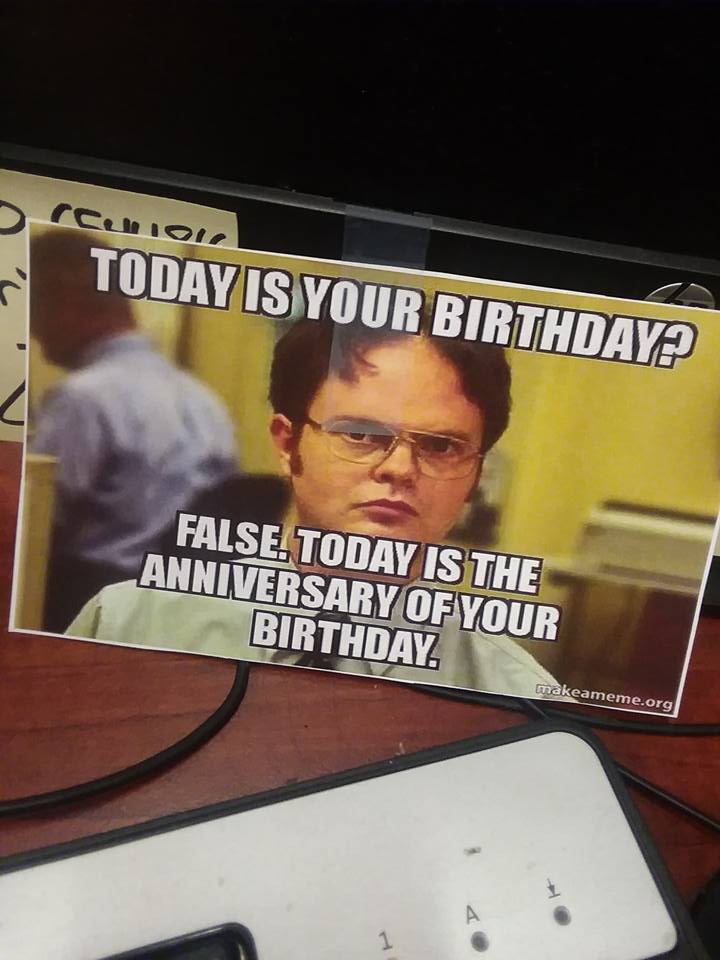 mrsemmybechtel's tweet photo. when your coworkers understand you and your Office obsession. it is my birthday. #theoffice @theofficenbc @johnkrasinski @SteveCarell @rainnwilson https://t.co/TwEgPrC562