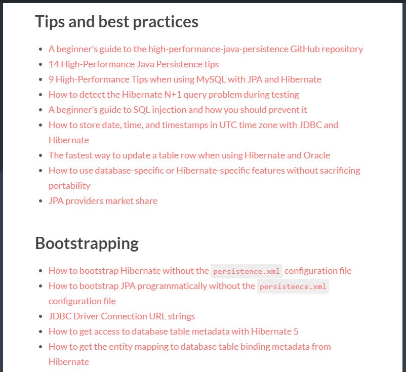 java's tweet photo. Check out these 170 + tutorials on #Hibernate #Java Persistence - @vlad_mihalcea 

https://t.co/wQNjz6CkTC https://t.co/TLVwmRXWz8