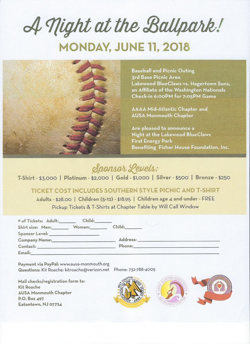 AUSA_Monmouth's tweet photo. Take me out to the Ballgame, while supporting a great cause!!! https://t.co/Zd5qKcT2cK