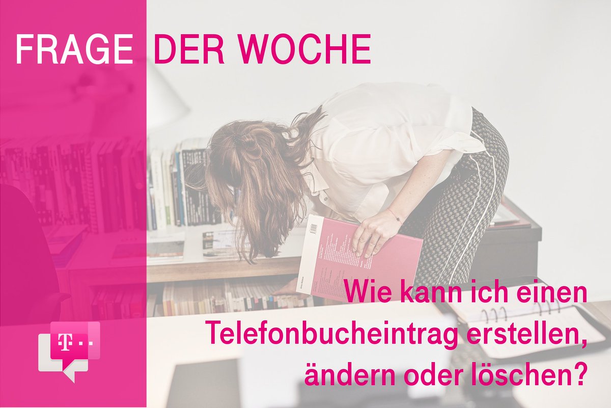 Telekom_hilft's tweet photo. Kennt ihr noch das gute alte #Telefonbuch? ☎️📚📖 Wie ihr mit eurer #Nummer da rein kommt, einen #Eintrag ändert oder komplett löscht, erfahrt ihr in der #FragederWoche: https://t.co/AmiOIxOTju https://t.co/me56ghHvAa