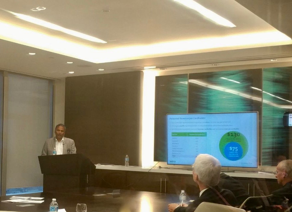 mintcorporation's tweet photo. Our CEO, Vishy Karamadam presenting last night to a packed room at @smallcappower #fintech #fintechnews #themintcorp #themintcorporation #smallcappower #technews #tech #Toronto #fintechTO #unbanked #mintcorp #investmentnews https://t.co/Kg6gtGC4Ds
