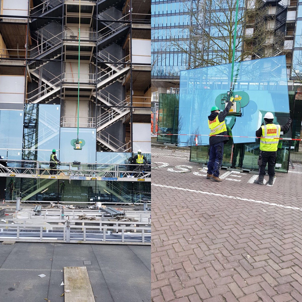 Astriddegroot70's tweet photo. Gevelmonteurs van Lenco Projects / #profimax voor #rollecate op Technische Universiteit #Eindhoven, #heffen #hijsen #vacuum #astriddegroot https://t.co/p2MXU5YsHe