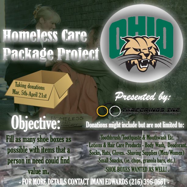 ThreeRingsInc's tweet photo. We are very excited to announce, Homeless Care Package Project —— now at Ohio University. This will be the 3rd Campus we have spread to! Our contact person will be @imaniedwardsss 👏🏽👏🏽👏🏽👏🏽👏🏽
➡️➡️➡️
.
.
.
.
#endhomelessness #HCPP #TTRW™️ #athensohio @ohiou https://t.co/mIjkk1owU9