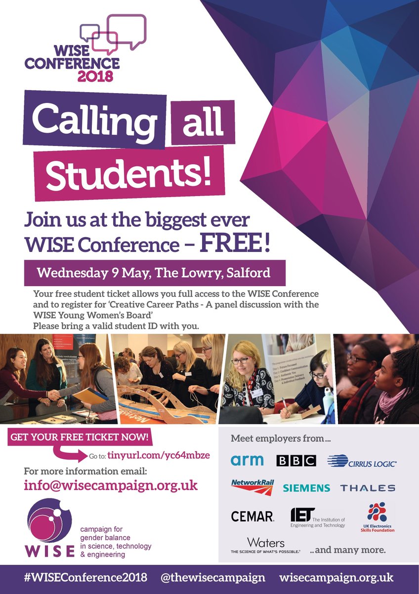 thewisecampaign's tweet image. **BIG UPDATE FOR WISE CONFERENCE STUDENT TICKET HOLDERS!**

Your free student ticket now allows you FULL ACCESS to the WISE Conference!

Haven't got your ticket yet? Don't miss out tickets are going FAST!
Visit: wisecampaign.org.uk/conference/wis…