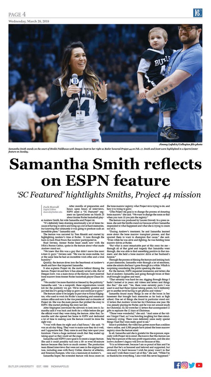 BUSportsWriters's tweet photo. It's a visual feast — check out the sports section in this week's issue of the Butler Collegian. Thanks @LaurenGoslee for some great graphics! https://t.co/dH84mJlhaG
