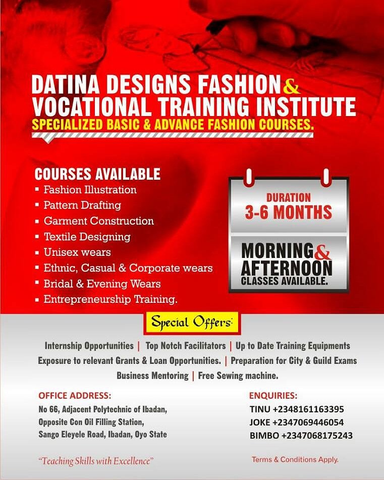 DatinaDesigns's tweet image. We teach fashion, we teach  entrepreneurship! Connect with us @ Datina school of fashion.