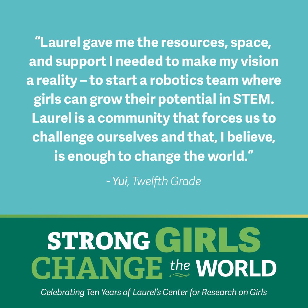 LaurelSchool's tweet photo. We've been celebrating Laurel’s Center for Research on Girls’ 10th anniversary all month! Our final story of strength comes from 12th Grader Yui. Her Laurel experience has allowed her to challenge herself and turn her goals into reality! #LS4G #DreamDareDo
https://t.co/NBd09UCVEG https://t.co/uOJpDX2bBg