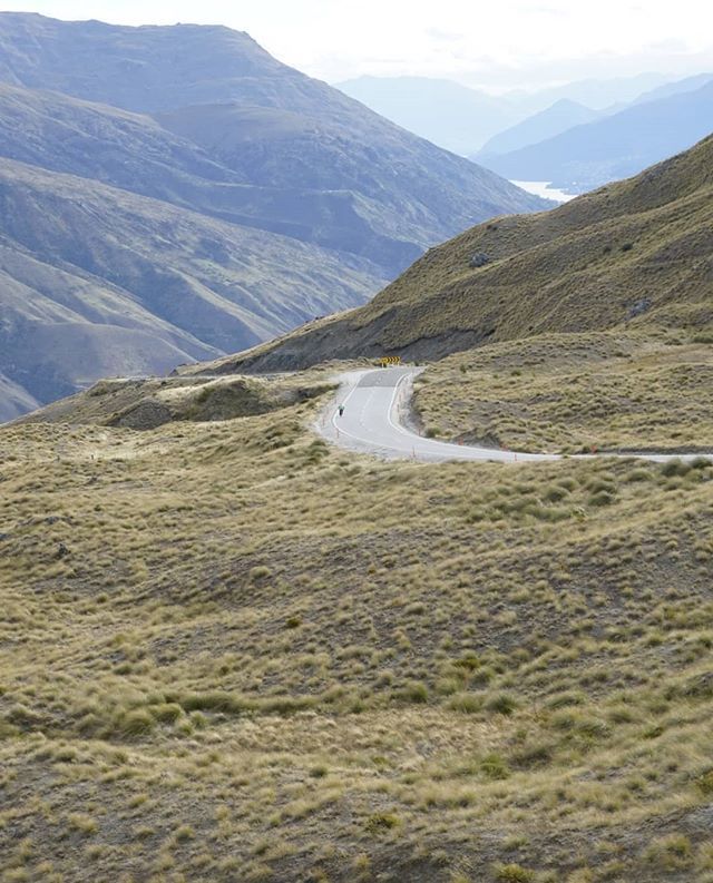 Titine's tweet image. Duncan on the downhill! I had a dream ride too, with no cars overtaking me! #touraotearoa ift.tt/2Gk0LxI